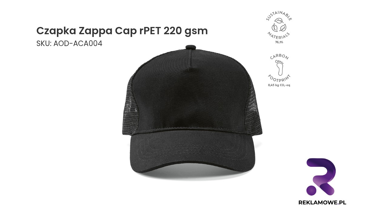 Czapka Zappa Cap rPET 220 gsm Czapka Zappa Cap wykonana z recyklingowanego PET 220 gsm