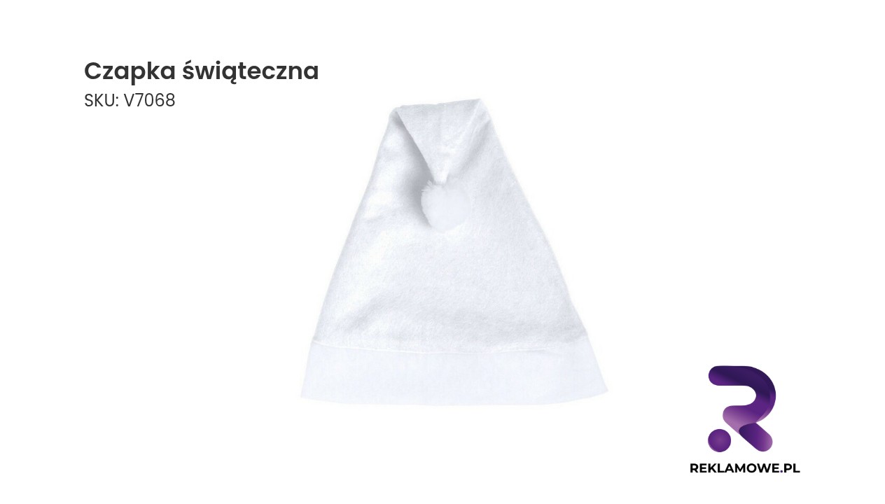 Czapka świąteczna zdobiona motywami bożonarodzeniowymi