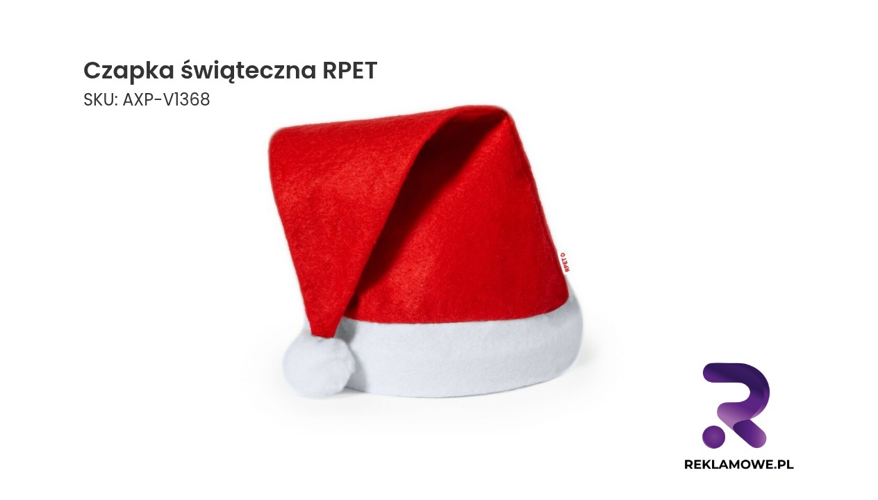 Zdjęcie czapki świątecznej wykonanej z RPET