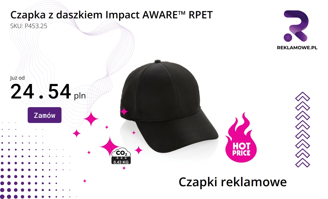 Czapka z daszkiem Impact AWARE wykonana z recyklingowanego PET