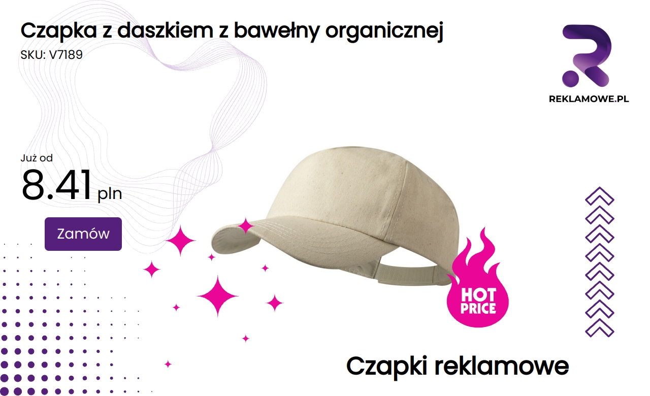 Czapka z daszkiem wykonana z bawełny organicznej