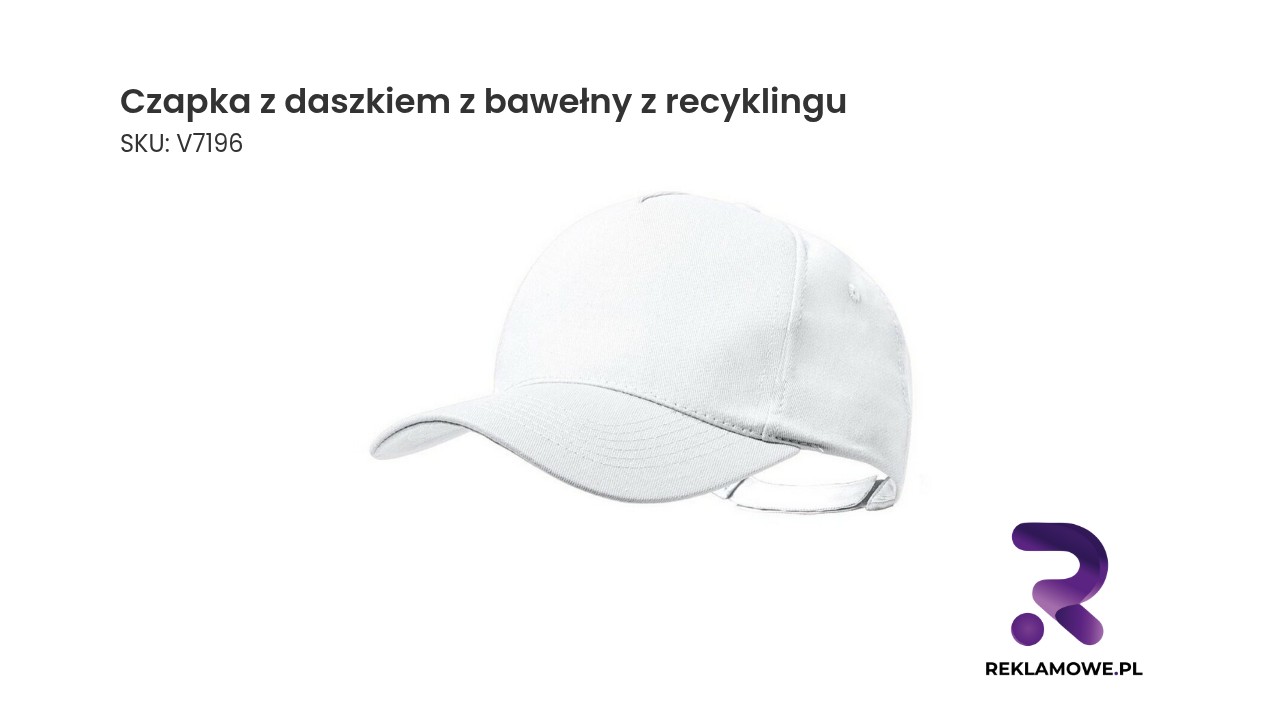 Czapka z daszkiem wykonana z recyklingowanej bawełny