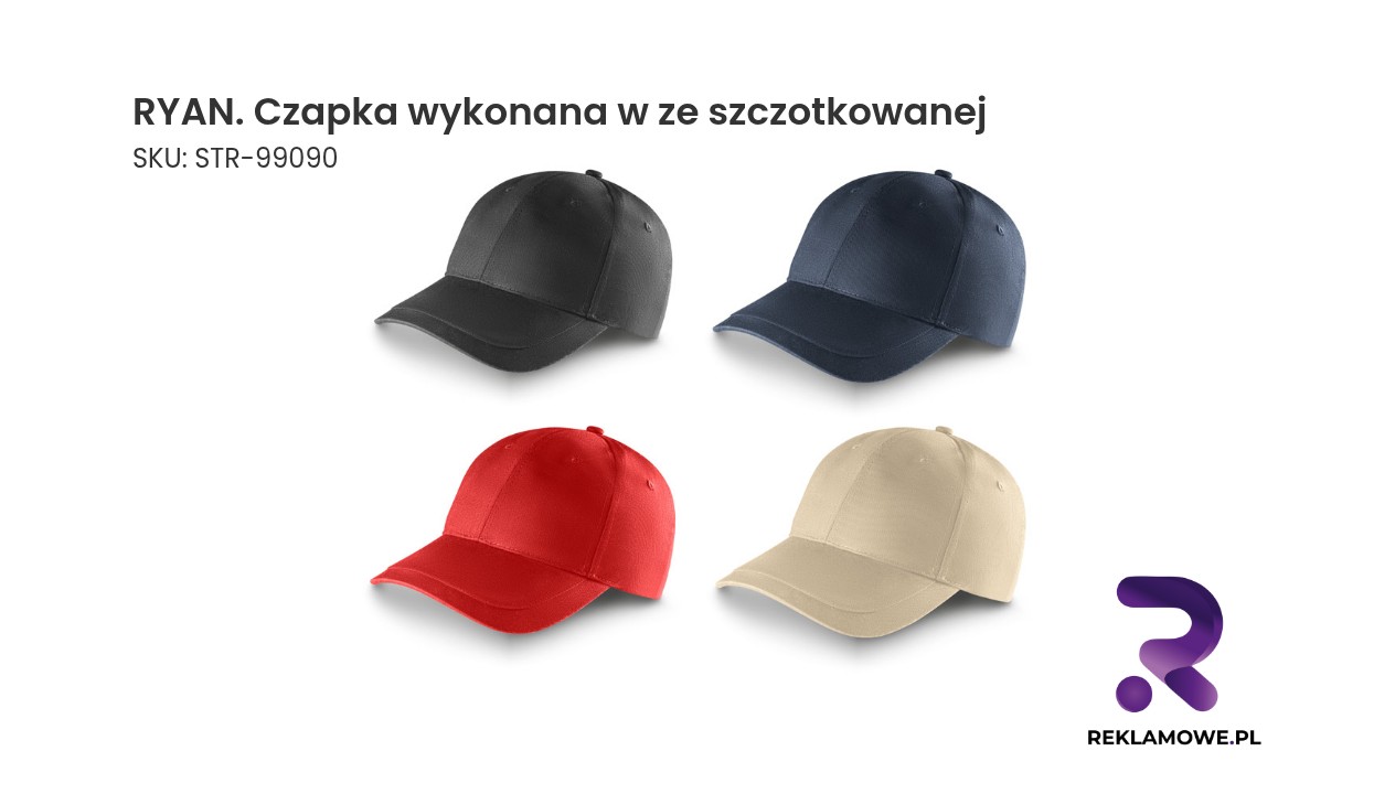 Czapka RYAN wykonana ze szczotkowanej tkaniny
