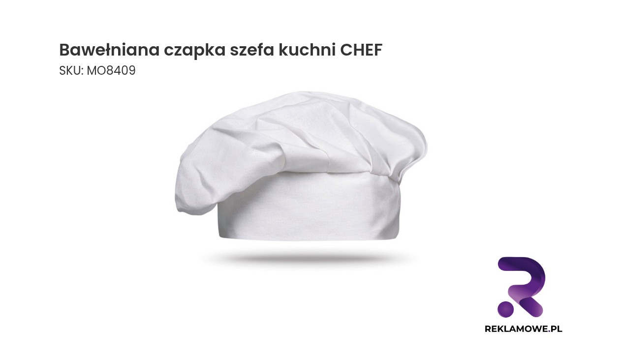 Bawełniana czapka szefa kuchni z napisem CHEF