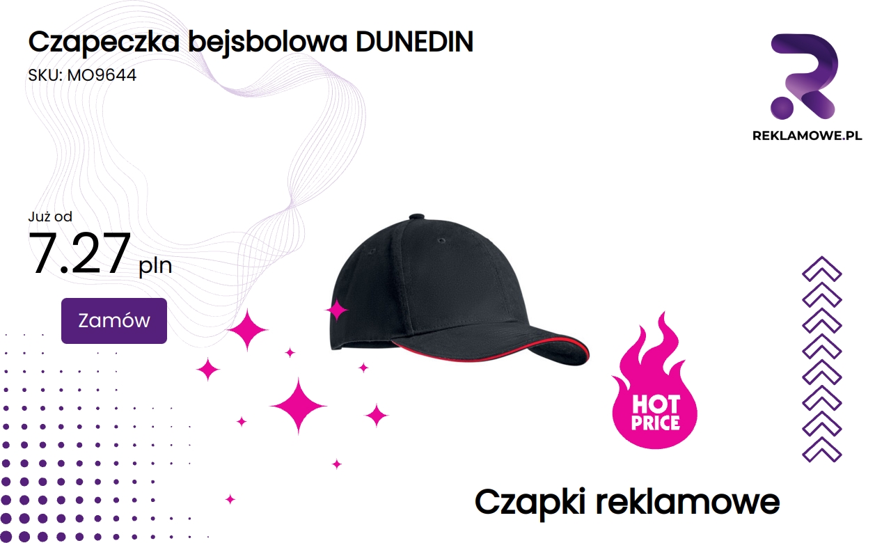 Czapeczka bejsbolowa DUNEDIN na białym tle