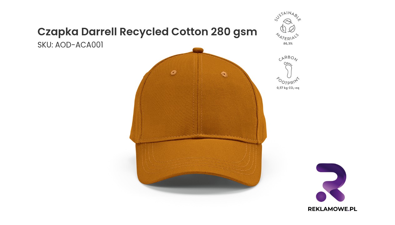 Czapka Darrell Recycled Cotton 280 gsm Czapka Darrell Recycled Cotton 280 gsm z bawełny z recyklingu