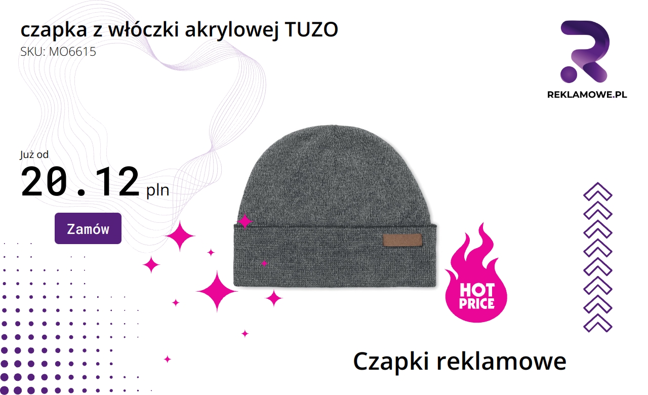 czapka z włóczki akrylowej marki TUZO