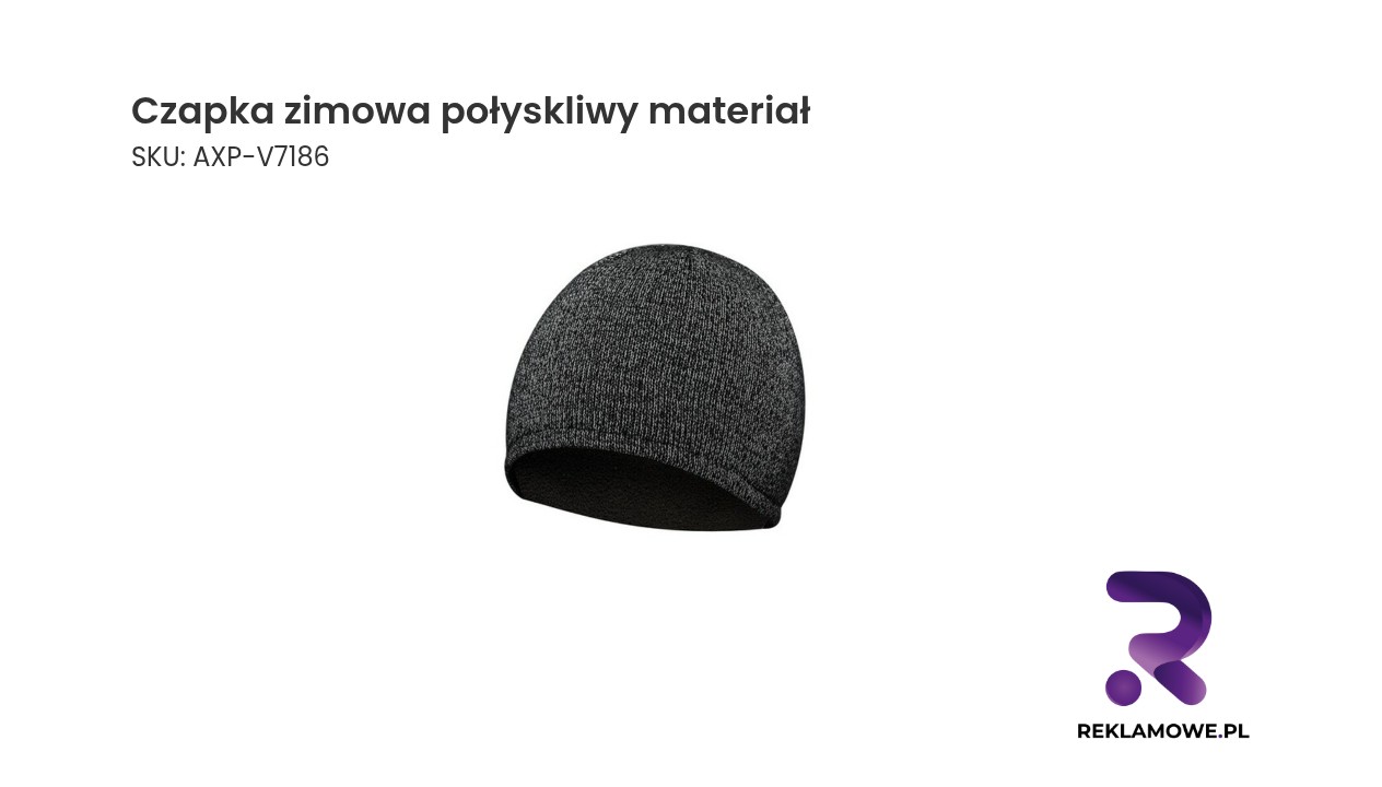 Czapka zimowa z połyskliwego materiału
