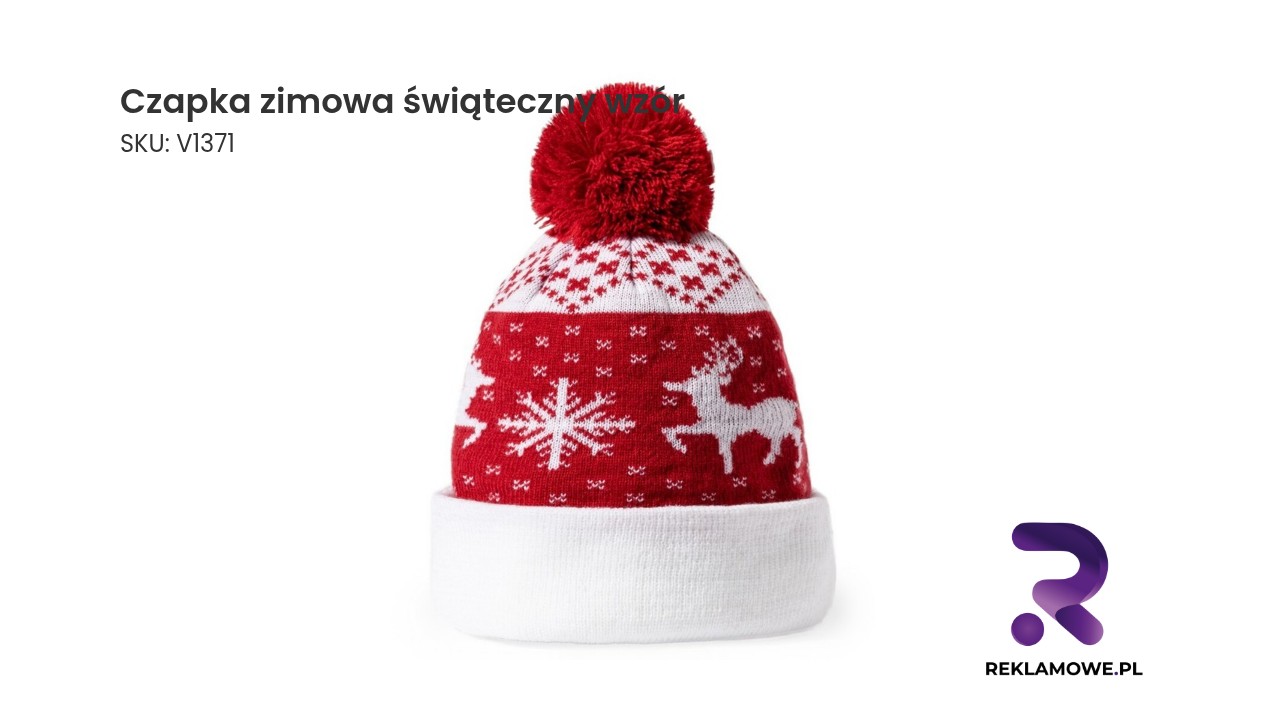 Czapka zimowa z świątecznym wzorem