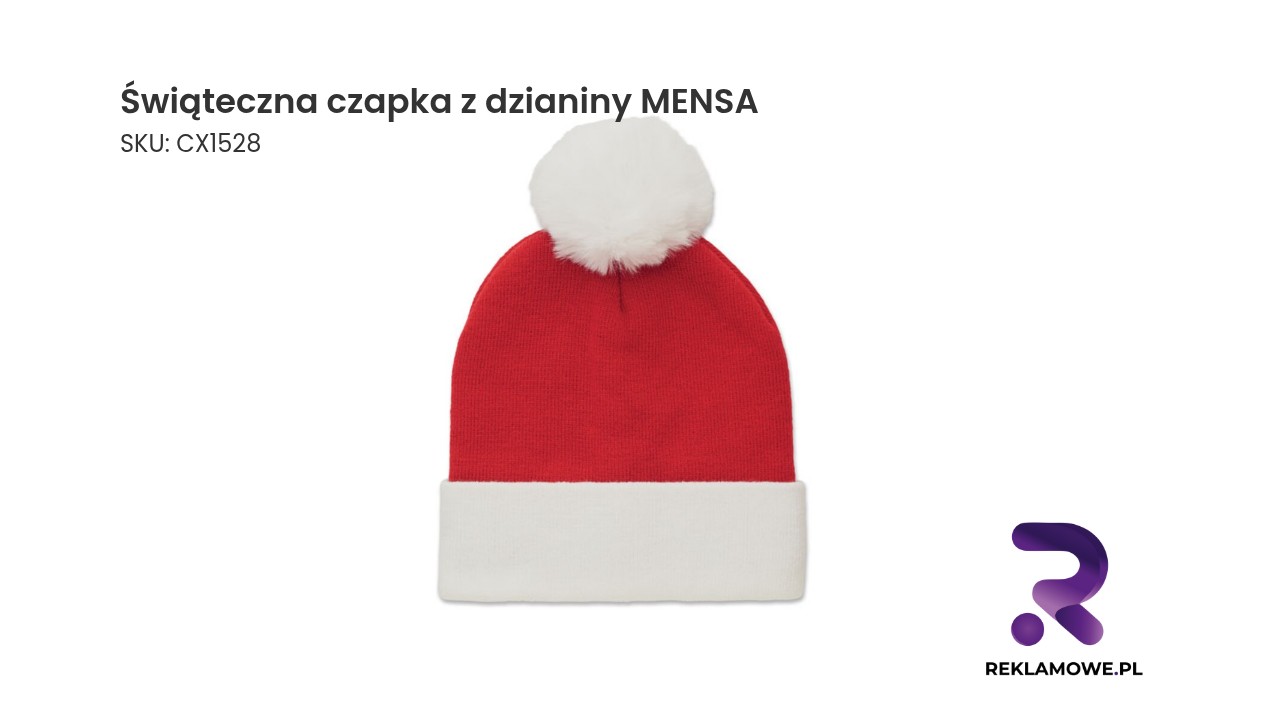 Świąteczna czapka z dzianiny MENSA na zimę